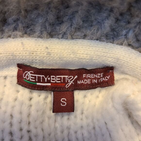 Betty Betty Firenze Italian Wool Blend Color Block Long Cardigan Sweater Sz S - Picture 8 of 13